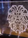 Custom 3D LED Lion lamp, personalized acrylic light decor by Pak Decors