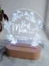 Custom LED light engraved acrylic "Best Mum in the World" for Mother's Day by Pak Decors