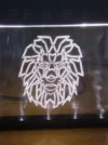Personalized 3D acrylic LED Lion lamp, custom light decor by Pak Decors