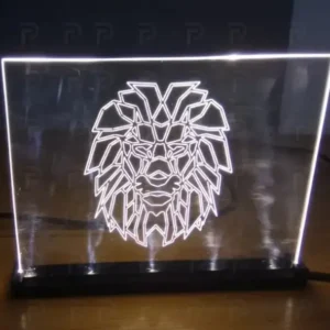 Personalized 3D acrylic LED Lion lamp, custom light decor by Pak Decors