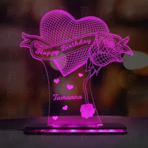 Customizable 3D acrylic LED Happy Birthday lamp, a unique birthday gift by Pak Decors