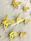Beautiful Acrylic Mirror Butterflies Set For Wall Decor – Golden Finish