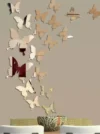 Beautiful Acrylic Mirror Butterflies Set For Wall Decor – Golden Finish